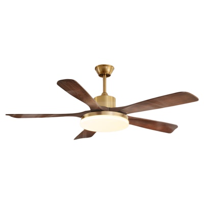 顾家中古风扇灯卧室家用客厅原木吊扇灯餐厅简约变频一体风扇吊灯