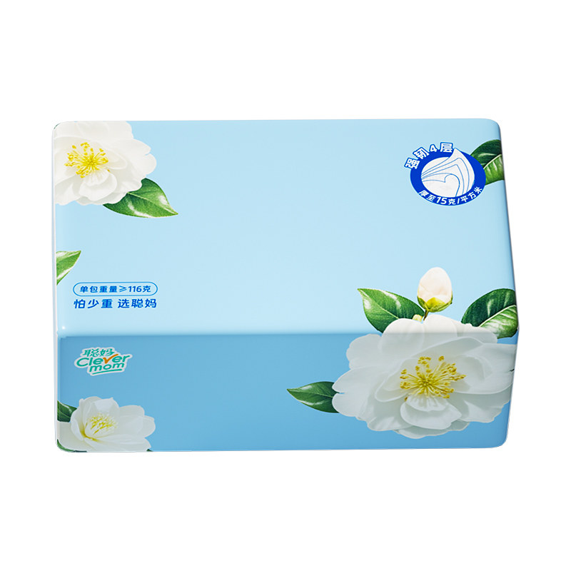 聪妈山茶花纸巾抽纸家用实惠整箱批婴儿餐巾纸卫生纸面巾纸加厚
