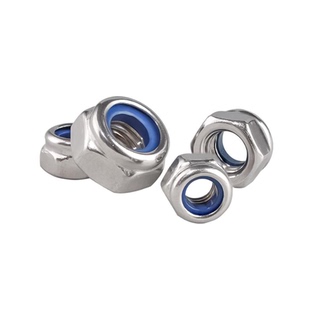 304不锈钢尼龙锁紧螺母I防松螺母M2M2.5M3M4M5M6M8M24蓝尼 DIN985