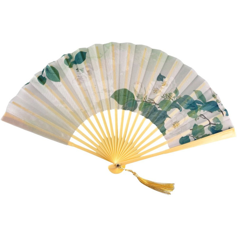 古风折扇塑料舞蹈扇新中式汉服扇子开合丝滑7寸夏天便携折叠扇子