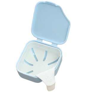 日本进口假牙收纳盒义齿假牙套清洁清洗剂老人用便携式浸泡储牙盒