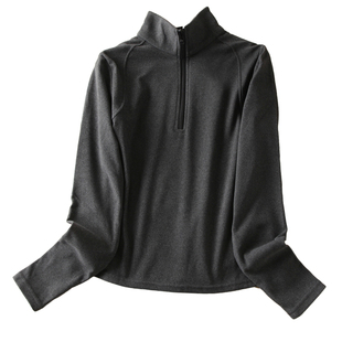 立领半拉链卫衣女2025秋季新款设计显瘦百搭双面德绒保暖女装上衣