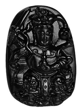 百搭天然黑曜石九天玄女娘娘吊坠