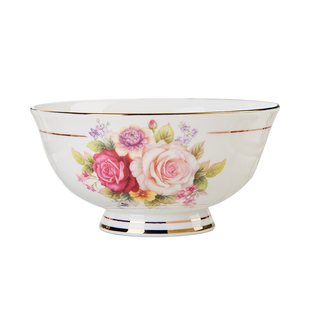 日式高脚碗家用骨瓷防烫手的碗六寸6/7英寸吃面碗汤面碗面条碗