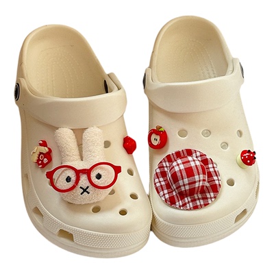 GGGLU厚底包头洞洞鞋女防滑