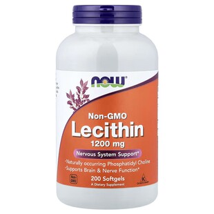 美国 Now Foods Lecithin 大豆卵磷脂1200mg*200粒软胶囊非转基因