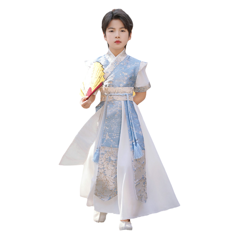 男童汉服2025新款古风男孩古装儿童演出国风唐装演出服春秋季短袖