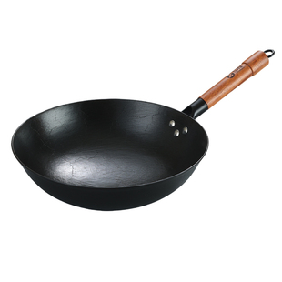 中福极轻古法龟纹铸铁锅生铁锅炒锅无涂层圆底玉林老字号陆川铁锅