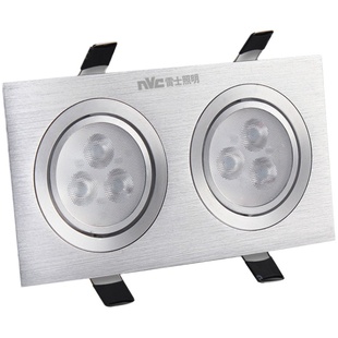 雷欧双头射灯LED格栅双筒长方形筒灯过道天花斗胆灯嵌入式豆胆灯