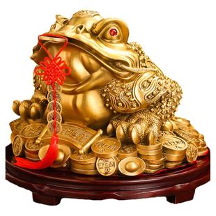 黄铜三足金蟾桌面摆件三脚蟾蜍金蝉电视柜客厅办公室店铺开业礼品