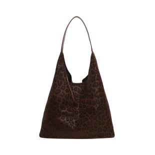 Mankok豹纹包包女大容量2025新款潮休闲单肩子母包上班通勤托特包