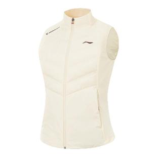 李宁羽绒马甲女士2026春季新款跑步背心女款外套坎肩保暖黑运动服