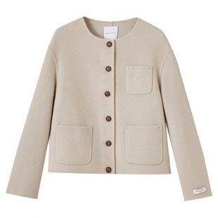 水云间纯羊毛双面毛呢短款小外套女知性气质端庄美学穿搭2025冬