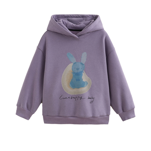 砚台家女童加绒连帽卫衣2025冬装新款儿童卡通一体绒保暖上衣外套