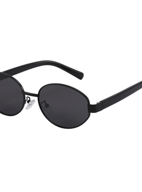 复古老钱风椭圆框墨镜女UV400