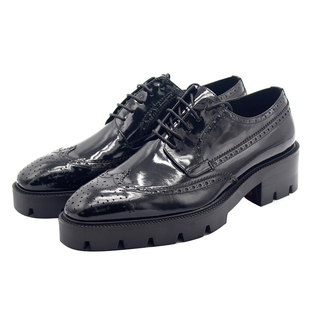 JINIWU吾倪季2024布洛克皮鞋男雕花厚底皮鞋增高大码鞋德比男士鞋