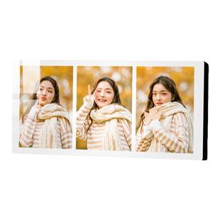 三宫格摆台洗照片做成相框高级定制作打印相片加三联四相册框摆件