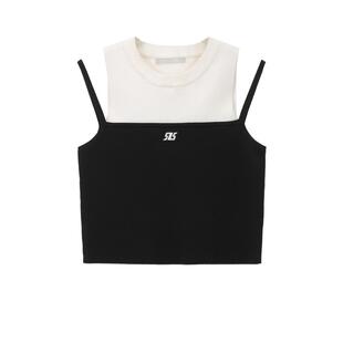 REVAN芮范设计师款复古风假两件毛织背心RM11202032