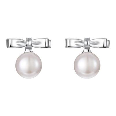 TOGGLER灵动蝴蝶结珍珠银耳钉