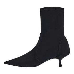 SW NAOMI 50 BOOTIE 秋冬尖头优雅小猫跟短靴女瘦瘦靴袜靴