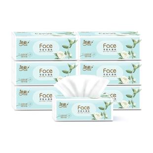 洁柔抽纸百花香湿面巾纸24包整箱实惠装大包大号餐巾纸卫生纸