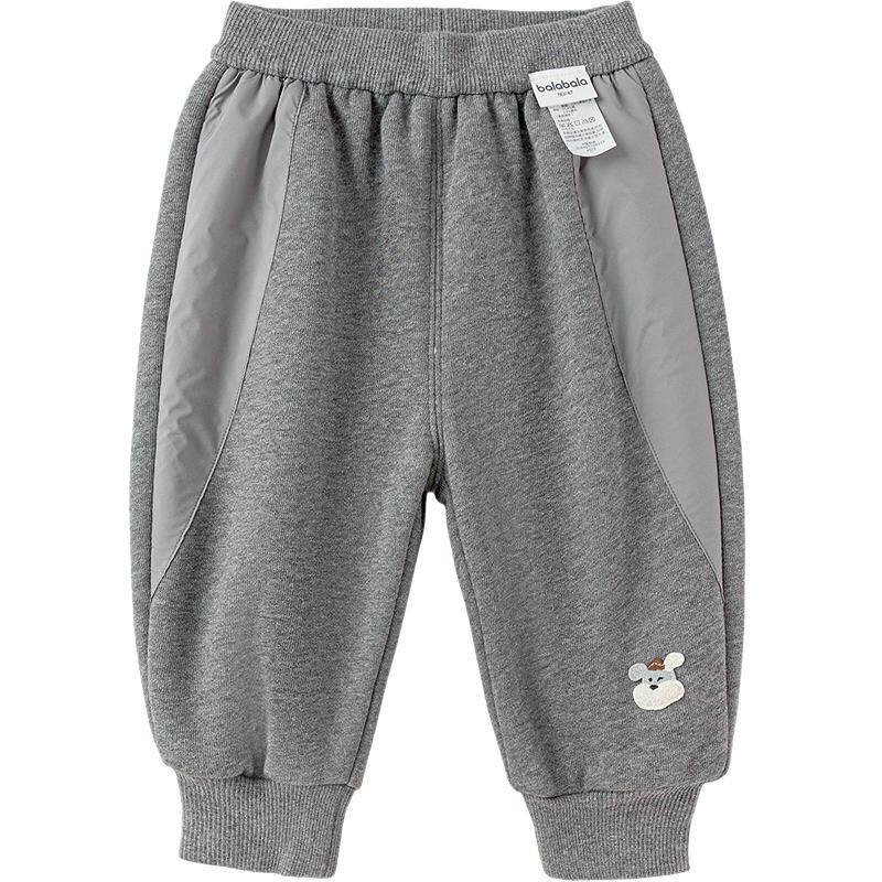 巴拉巴拉童装宝宝加绒长裤男女童2025冬装新款保暖加厚束脚运动裤