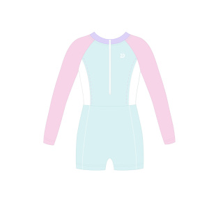 pulassi儿童泳衣女孩中大童长袖防晒连体竞速专业女童游泳衣