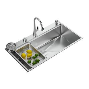 unaxi-x68B大单槽加厚SUS304不锈钢洗菜盆原色水槽9050洗碗机替换