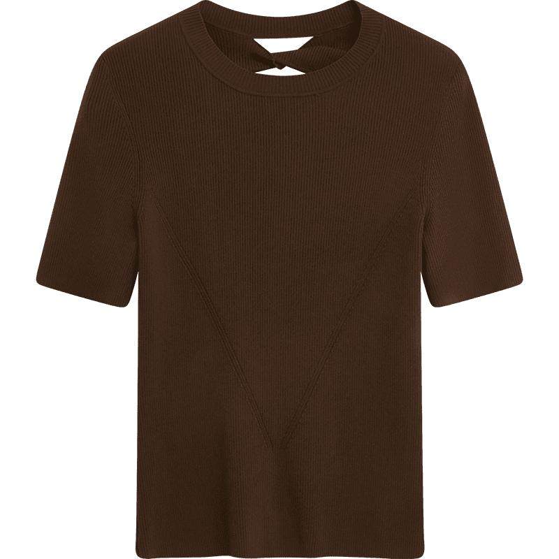 【播奥莱】播圆领套头毛衫春商场同款纯色通勤文艺上衣BDQ8SD1870