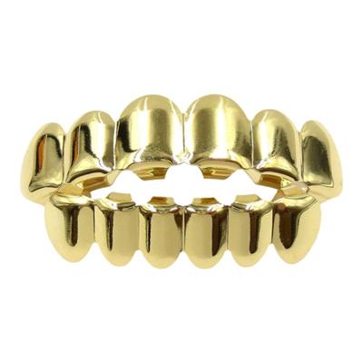 欧美Hiphop Grillz嘻哈牙套金属潮流炸街大金牙套rapper牙齿饰品