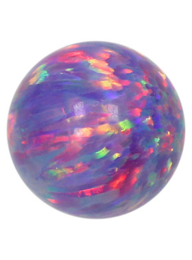 圆珠紫色粉彩欧泊欧珀裸石 光珠无孔球形珠子变彩合成澳宝OP38
