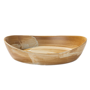 粗陶餐盘日料餐具异型寿司盘民宿陶瓷盘家用复古点心盘船型元宝盘