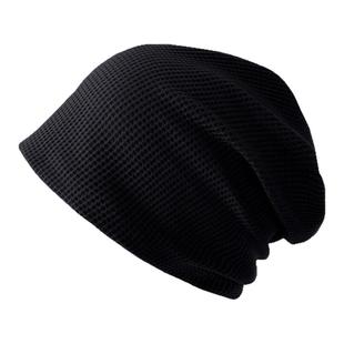 韩国黑色简约针织冷帽子女款2025新款秋冬百搭堆堆帽氛围感包头帽