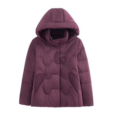 雅鹿短款加厚白鸭绒羽绒服