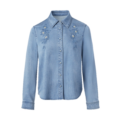 珂思时尚天丝牛仔衬衫