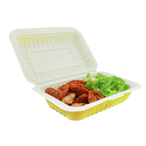 一次性饭盒白色长方形塑料环保连