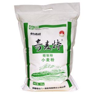 新疆奇台 奇麦特面粉10kg精制粉高20斤中筋新强精八一面粉小麦粉