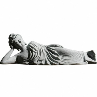 新中式青砂石禅意摆件卧佛创意阳台盆景装饰微景观造景摆件工艺品