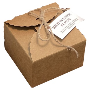 ins风白棕牛皮纸礼盒正方形礼盒DIY玩偶礼物包装纸盒平价打包材料