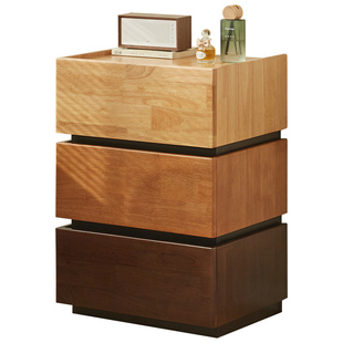 斗柜全实木抽屉柜沙发边柜客厅储物柜卧室床头柜落地自由组合柜子