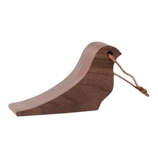 唯物生活 创意黑胡桃木门塞门档顶门器 防风安全门卡固定阻门器