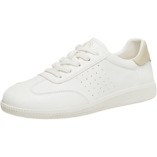 TATA他她女鞋2026春季新款百搭轻便德训鞋白色平底休闲鞋SYW01AM6