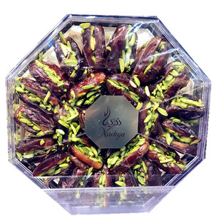 现货 迪拜特产Nadiya特制开心果仁夹心椰枣王 礼盒装400g微甜