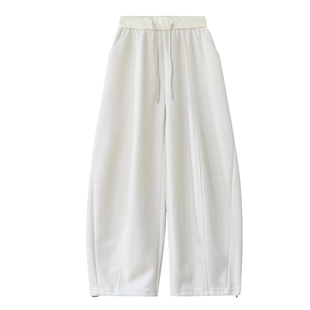 百搭可收口阔腿束脚两穿弯刀裤2026春季简约高腰宽松大裤腿卫裤女