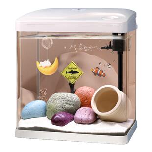鱼缸客厅迷你小型生态玻璃金鱼缸家用桌面水族箱新款装饰造景全套