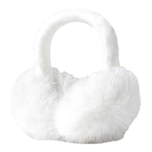 白色毛绒耳罩女冬季护耳朵套保暖耳包耳捂子东北骑车露指手套冬天