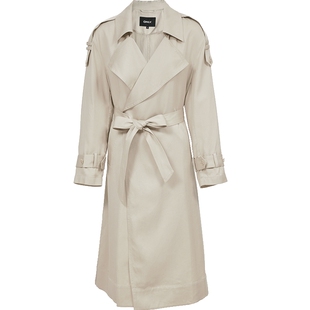 ONLY2026春季新款莱赛尔通勤宽松落肩显瘦系带收腰设计风衣外套女