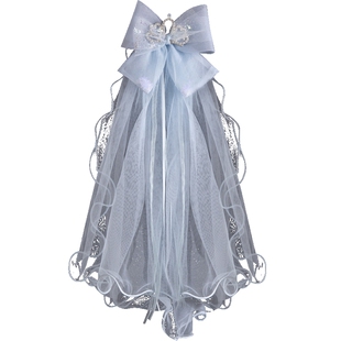 女童头纱发饰超仙公主皇冠发卡儿童网纱拍照头饰小女孩蝴蝶结发夹