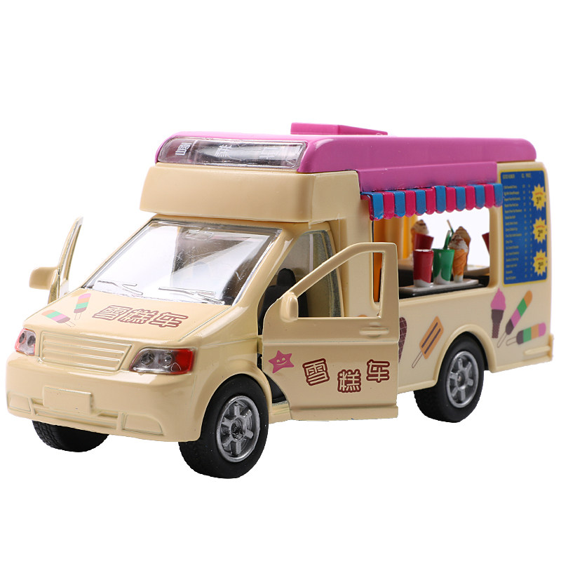 仿真雪糕车玩具车流动冰淇淋车快餐车儿童合金车回力车玩具小汽车