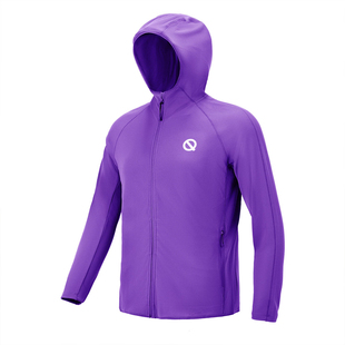 【新品】轻功加厚呼吸方格连帽开衫外套秋冬马拉松运动户外男女款